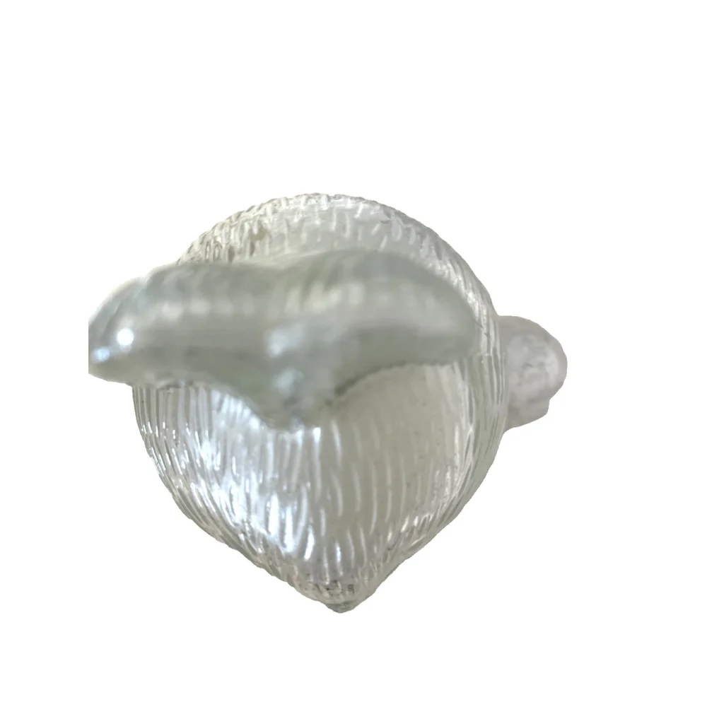 Vintage Clear Glass Chubby Bunny Rabbit Candy Snack Jar